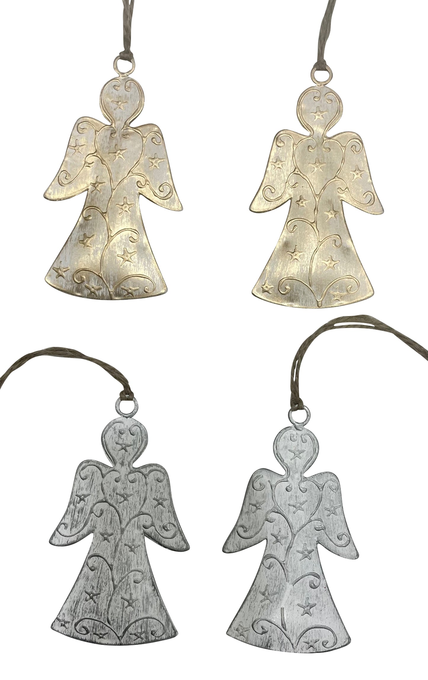 Set of 4 Silver & Gold Angel Hangings