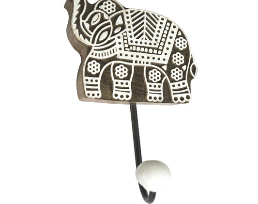 Elephant shape block print hook
