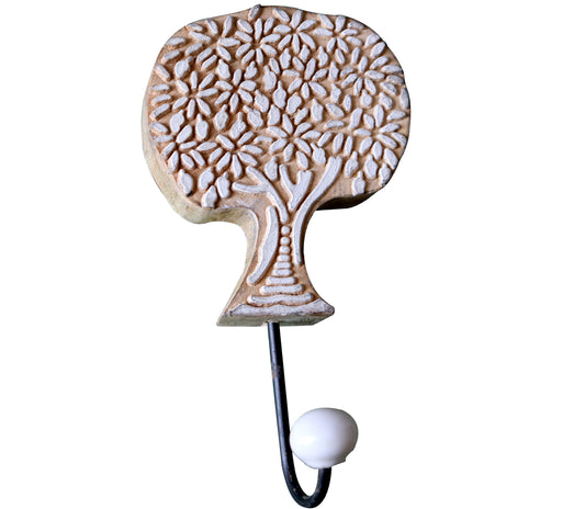Tree of life shaped block print hook