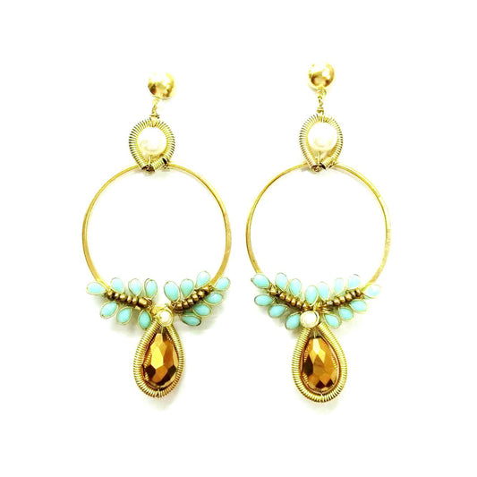 Gloss bead E/R with bronze glass drop