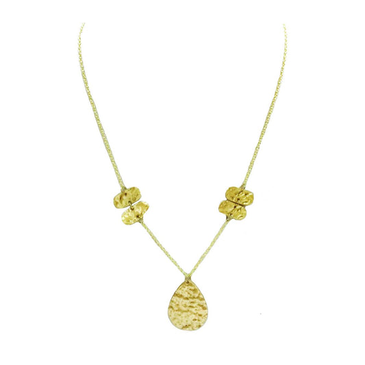 Beaten brass necklace