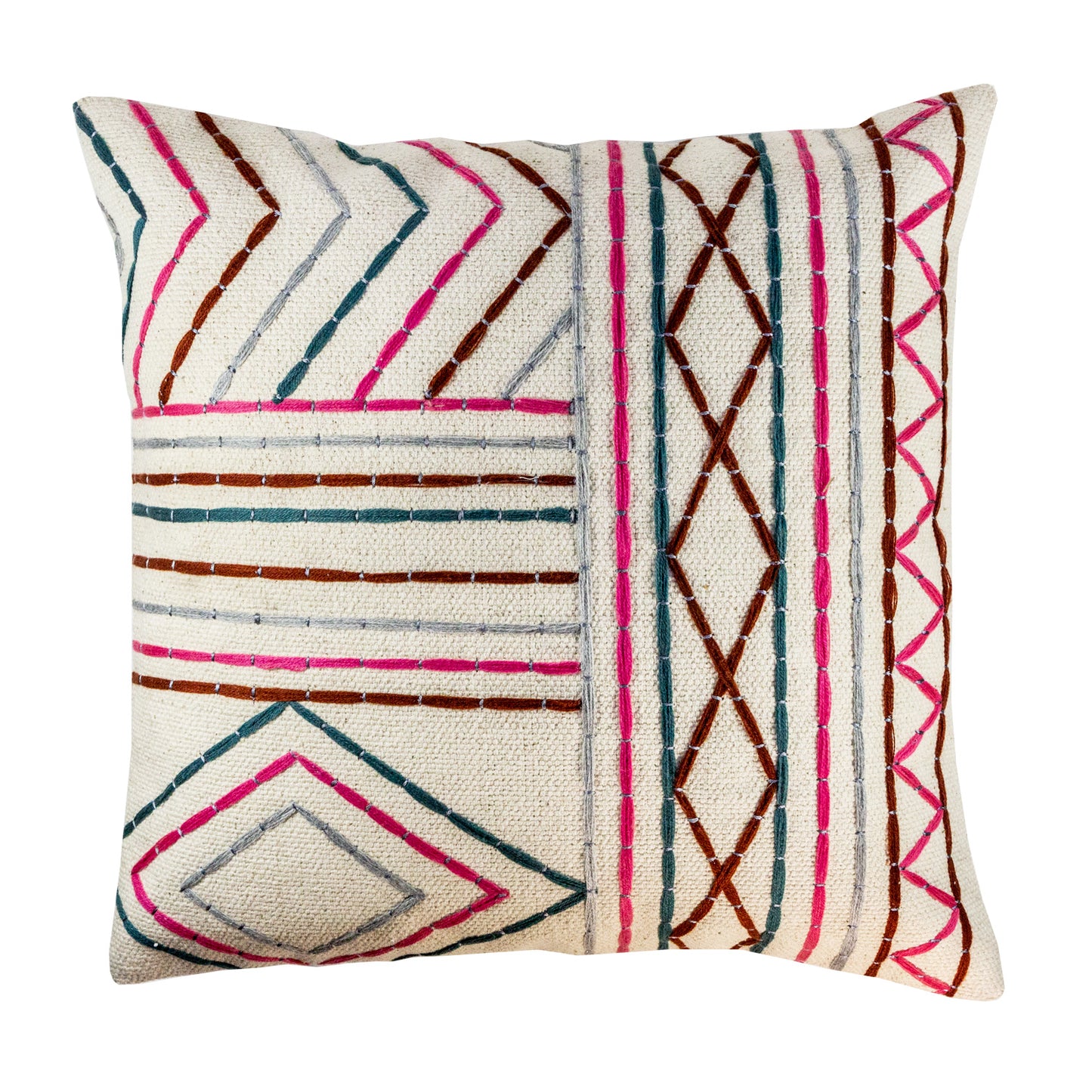Hand Stitched Abstract Cotton Cushion