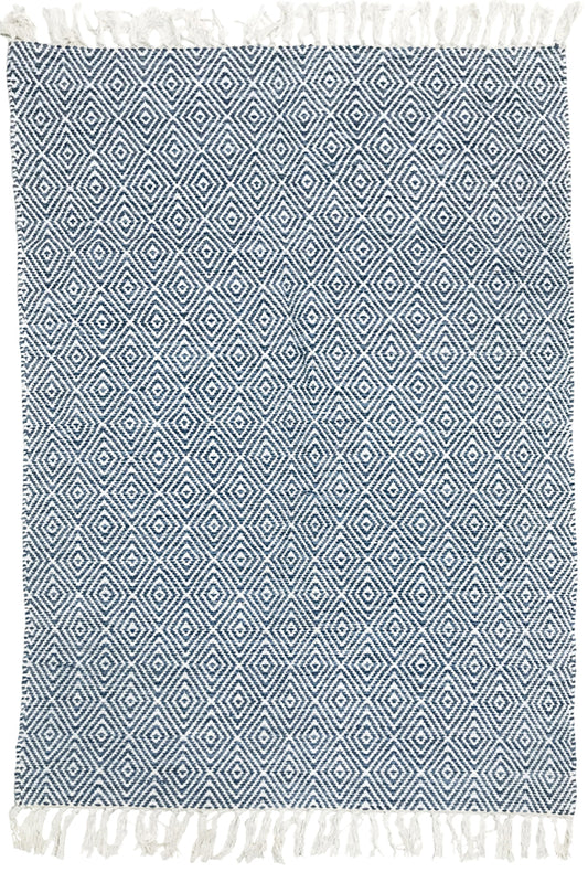 Blue/white kilim rug