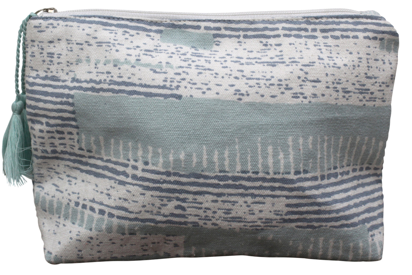Cotton Cosmetic Pouch Blue striped