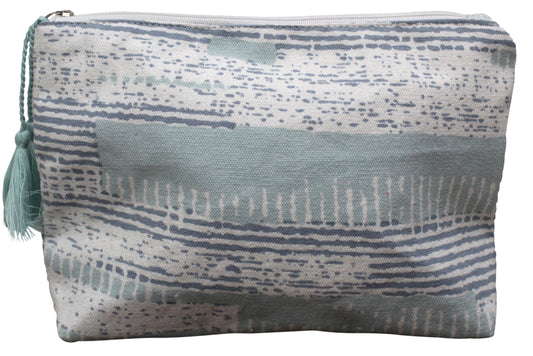 Cotton Cosmetic Pouch Blue striped
