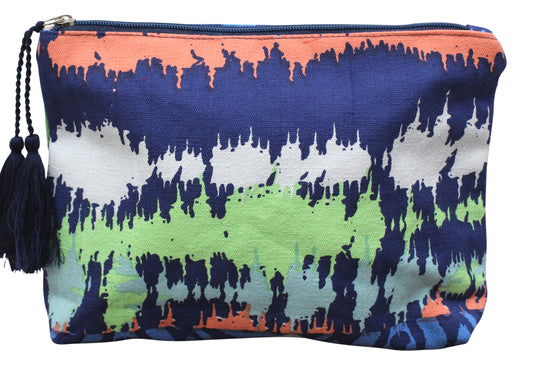 Cotton Cosmetic Pouch Multi blue