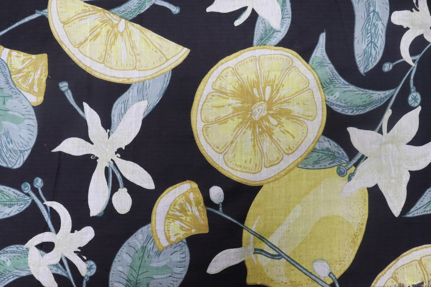 Black/yellow cotton scarf