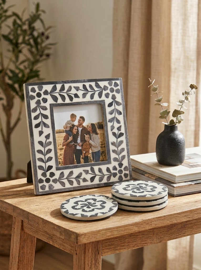 Onyx Jaipur Starburst Coasters with Bone Inlay