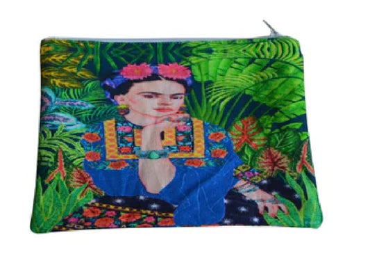 Cotton Cosmetic Pouch with Frida Bracelet Design