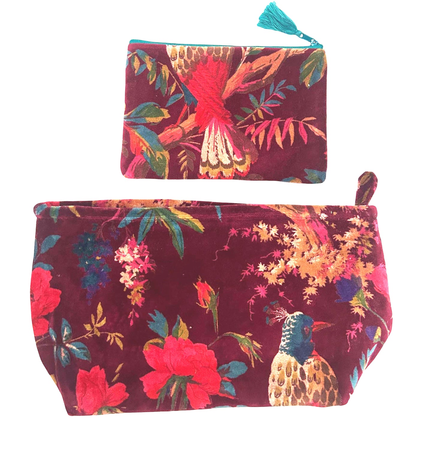 Set of 2 Ruby Velvet Pouches