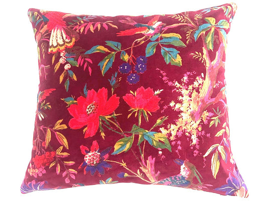 Opulent Ruby Velvet Cushion