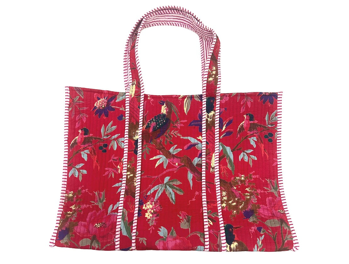 Venetian Red Rainforest Tote Bag