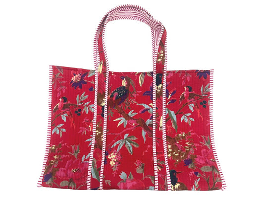 Venetian Red Rainforest Tote Bag