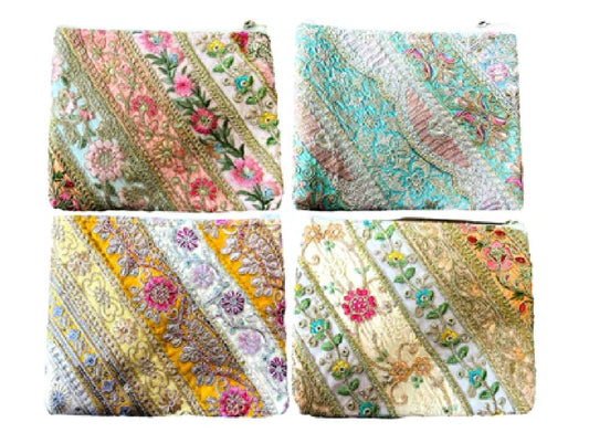Embroidered and Beaded Cosmetic Purses