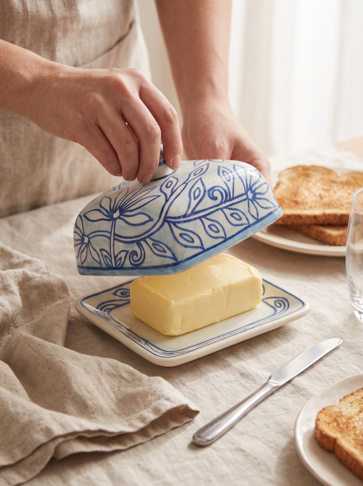 Talavera Oasis Covered Butter Dish