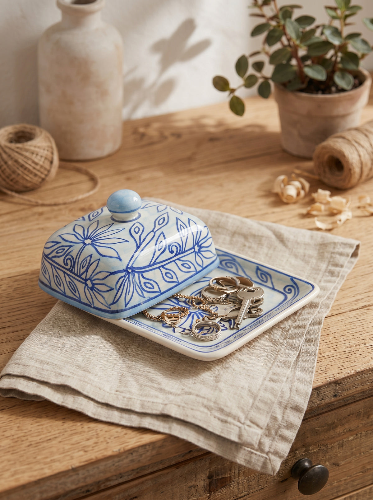 Talavera Oasis Covered Butter Dish