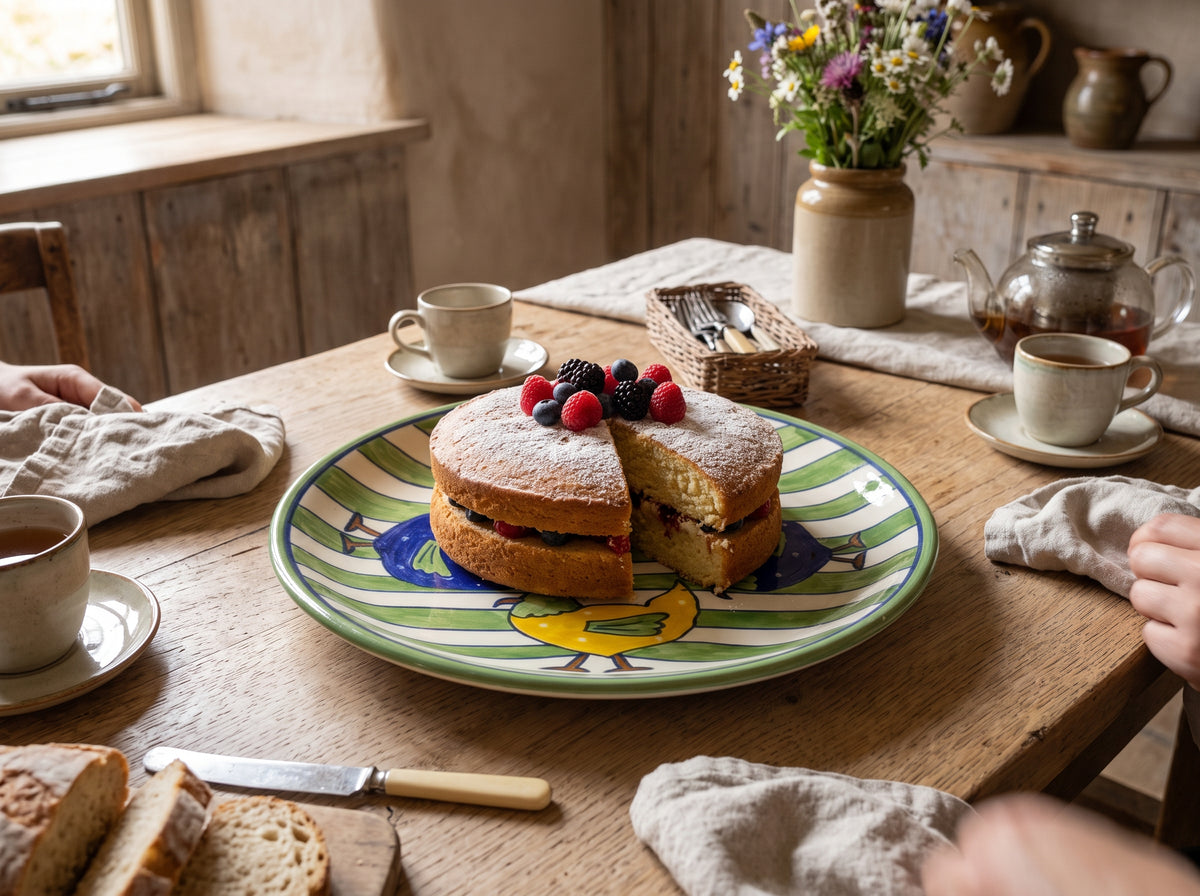 Meadow Hens Cake Plate