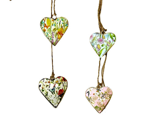 Wildflower & Butterfly Hanging Mini Heart Set