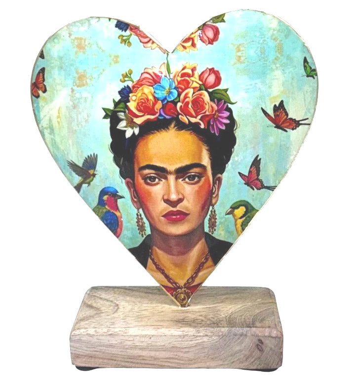 Coyoacán Frida Bird & Butterfly Heart Sculpture