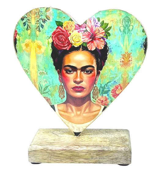 Coyoacán Frida Damask Heart Sculpture