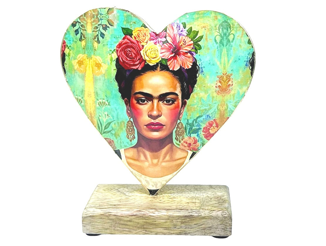 Coyoacán Frida Damask Heart Sculpture