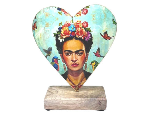 Coyoacán Frida Bird & Butterfly Heart Sculpture