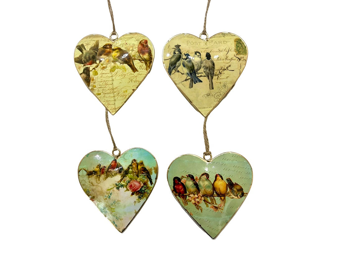 Vintage Aviary Hanging Heart Set