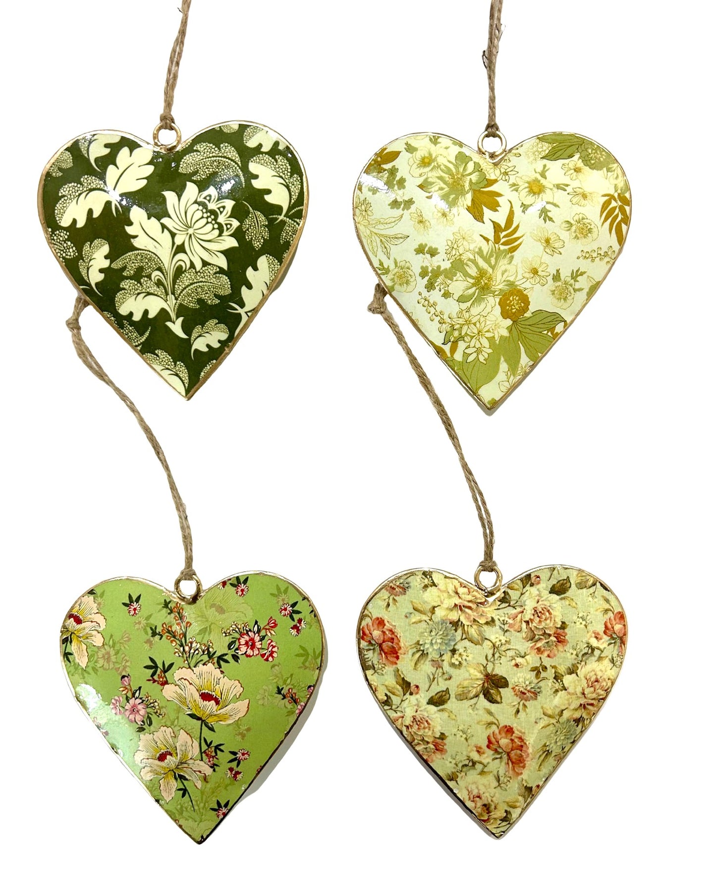 Somerset Vintage Botanical Hanging Heart Set