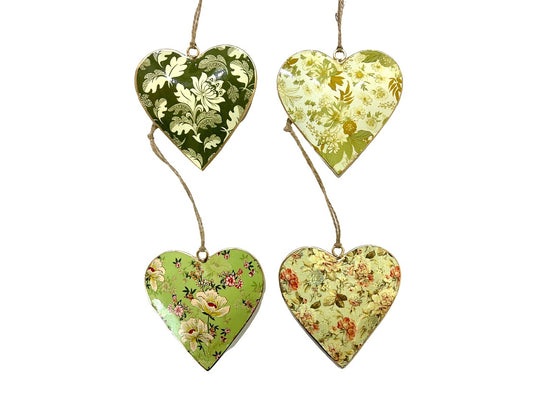 Somerset Vintage Botanical Hanging Heart Set