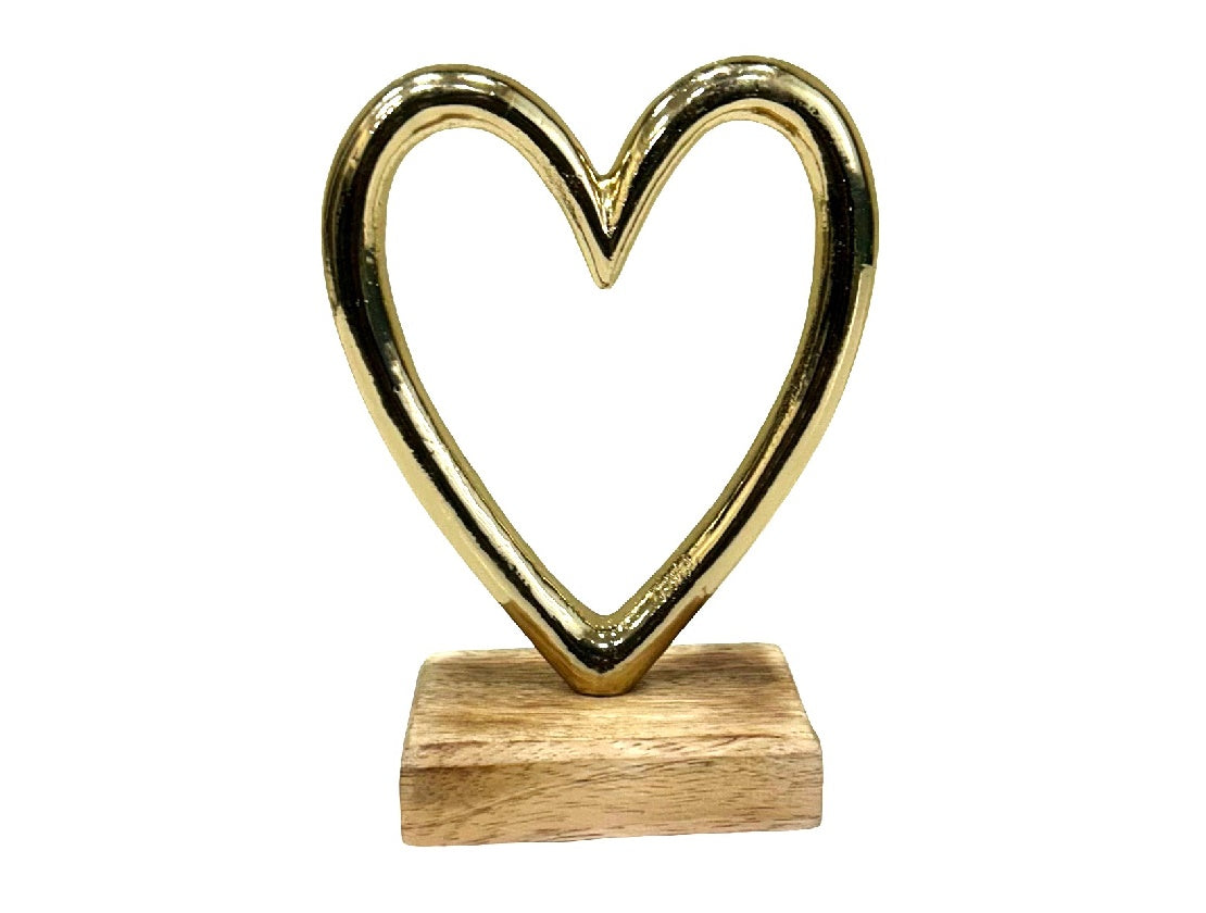 Valentina Brass Open Contour Heart Sculpture
