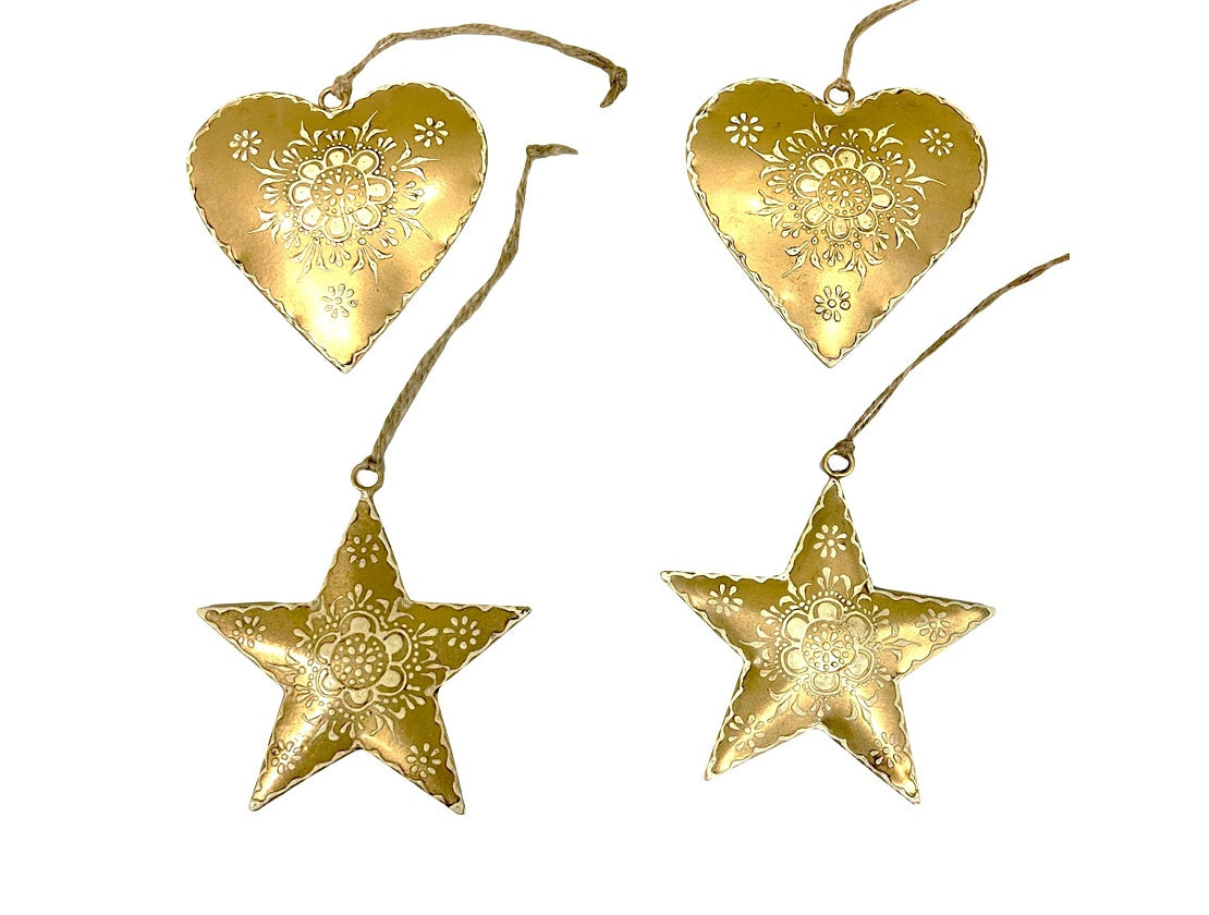 Marrakesh Embossed Hanging Hearts & Stars