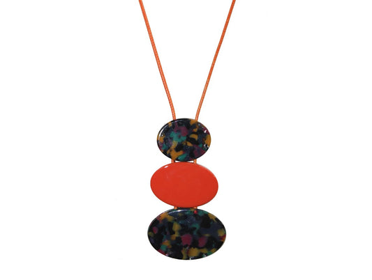 A colourful resin necklace