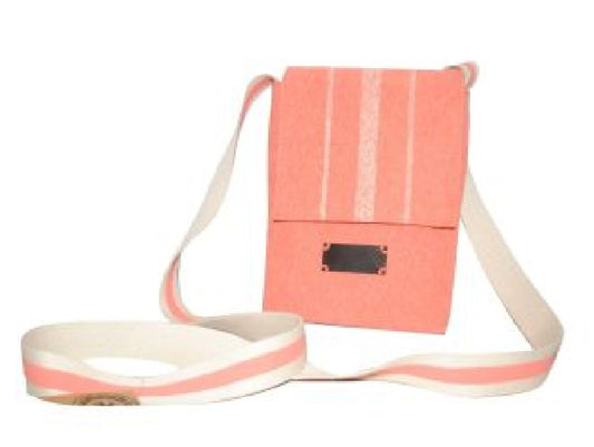 Orange cotton mobile bag 12.5(w) x 17.5(h) cm