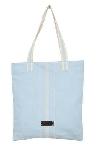 Light blue cotton shoulder bag 31x34 cm