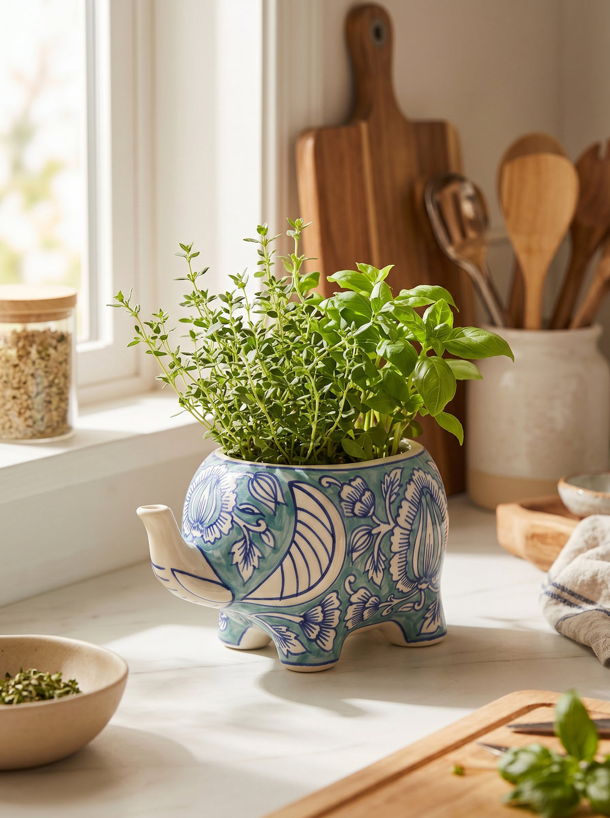 Jaipur Lotus Elephant Planter - Small