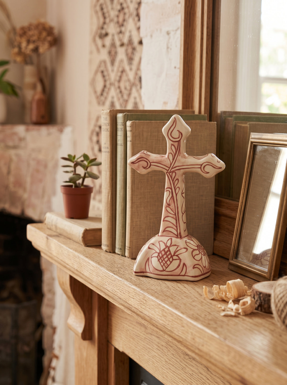 Terracotta Talavera Cross