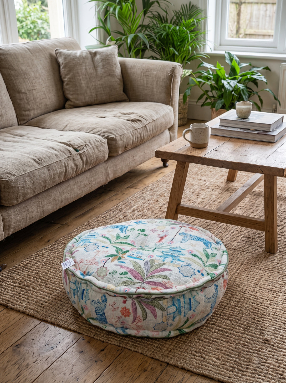 The Royal Bengal Cotton Floor Pouf