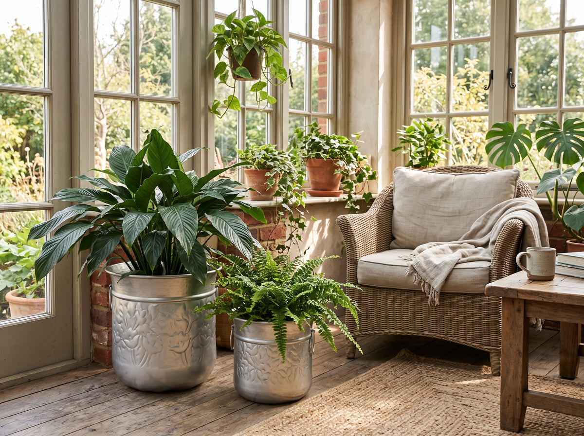 Naksha Silver Tulip Planter Set