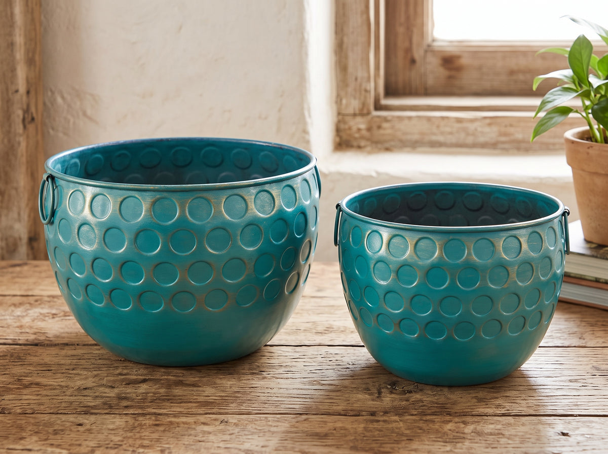 Aqua Chakra Planter Set
