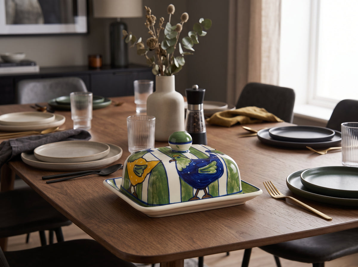 Meadow Hens Butter Dish