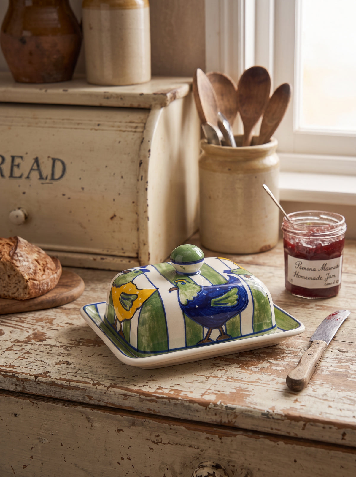 Meadow Hens Butter Dish