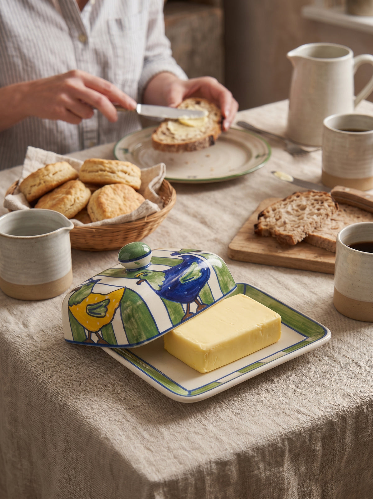 Meadow Hens Butter Dish