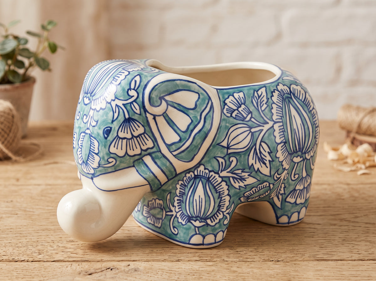 Jaipur Lotus Elephant Planter - Large