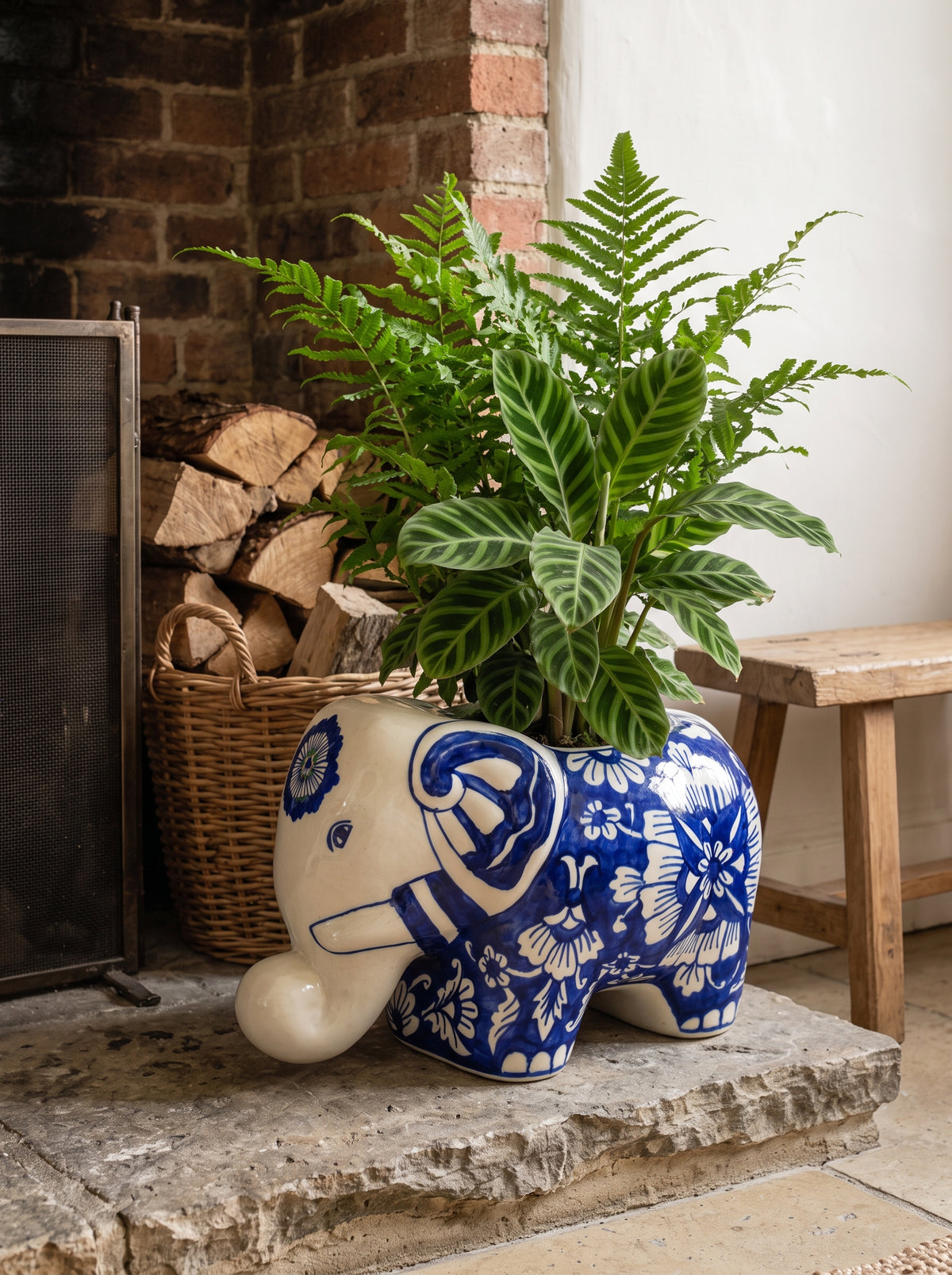 Jaipur Passion Flower Elephant Planter – Large