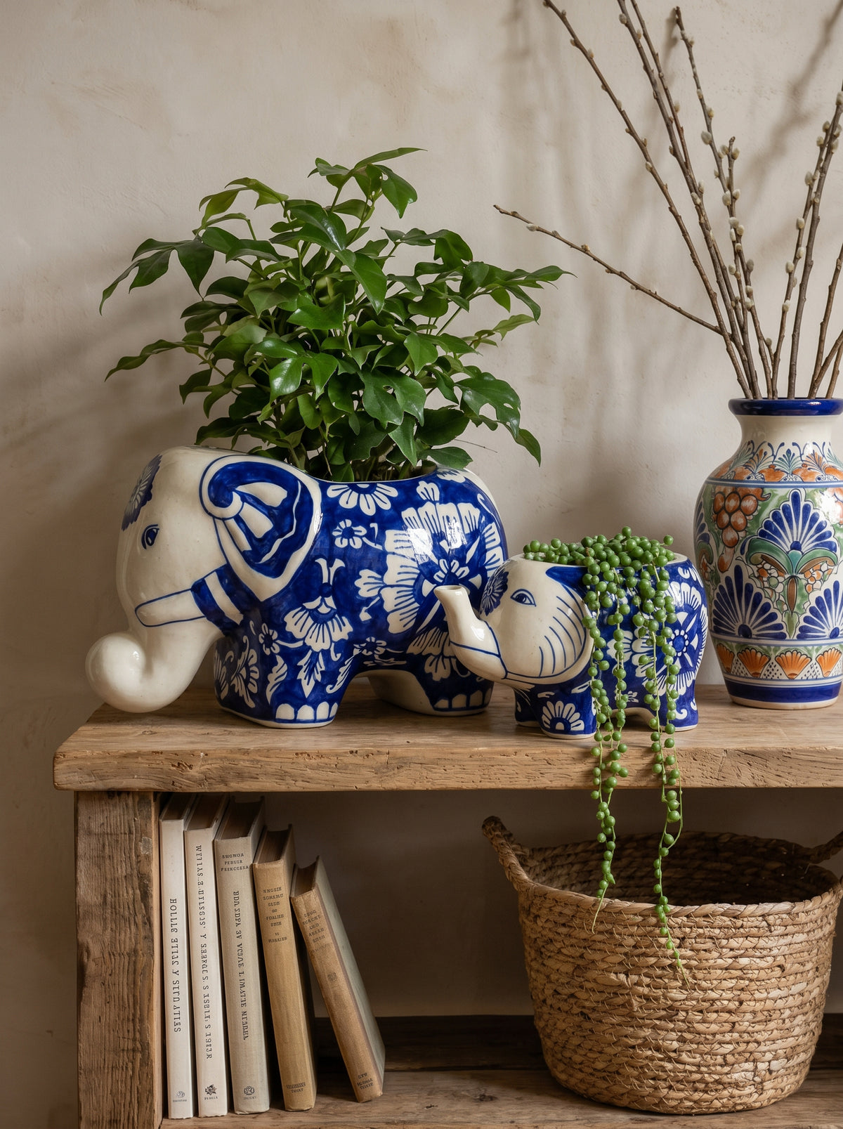 Jaipur Passion Flower Elephant Planter – Large