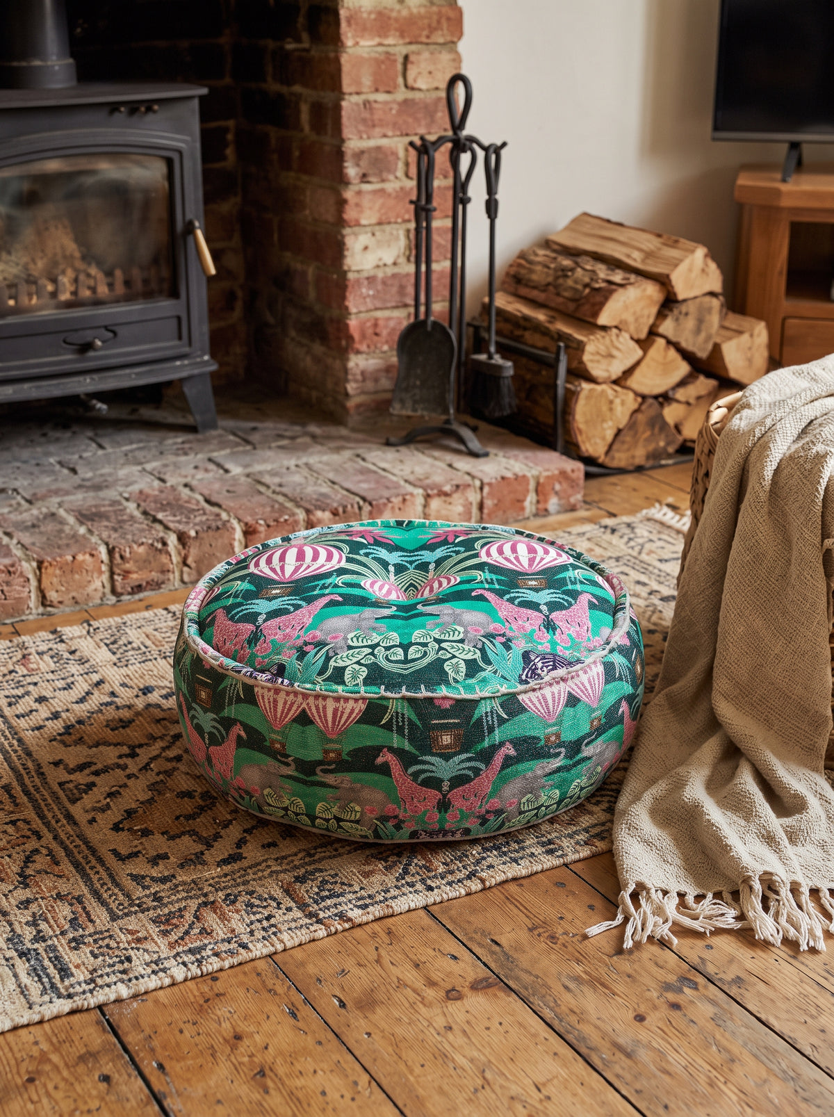 The Vayu Balloon Safari Floor Pouf