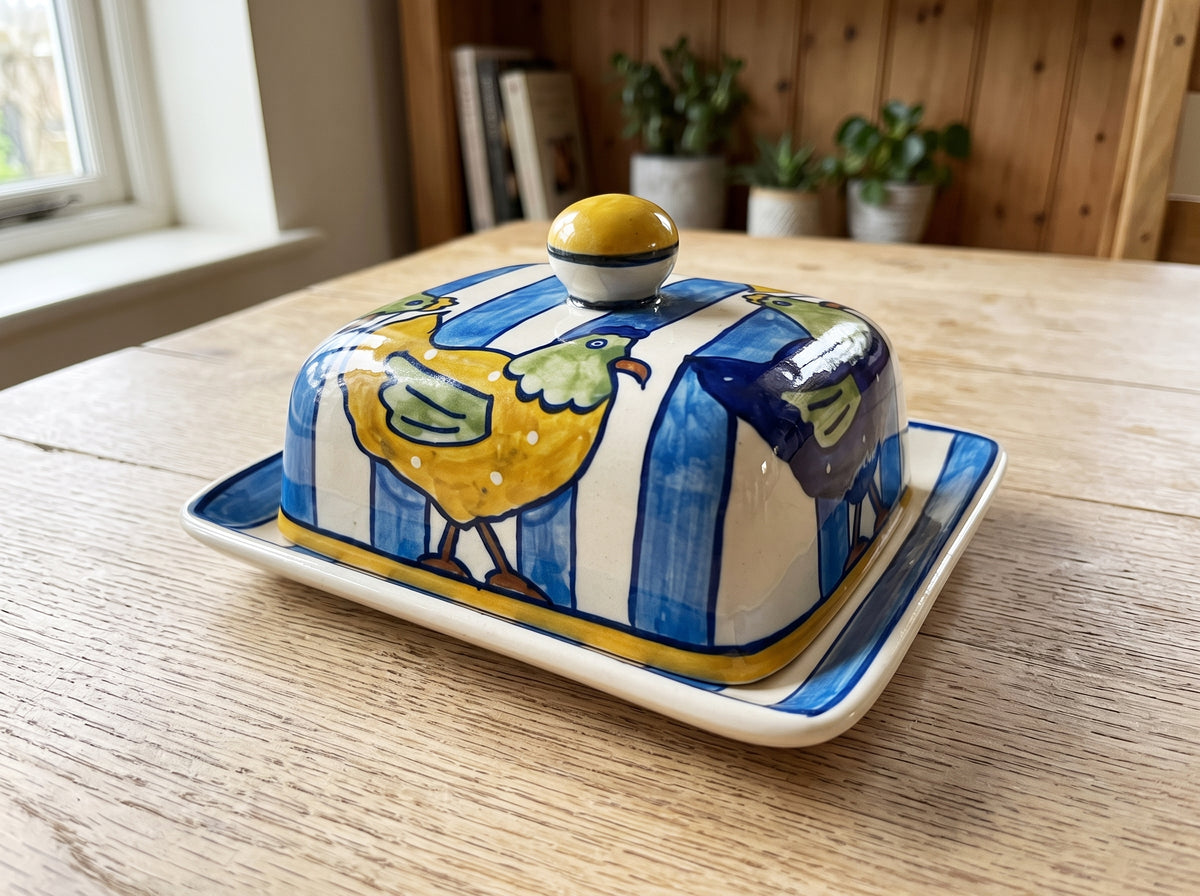 Skyline Hens Butter Dish