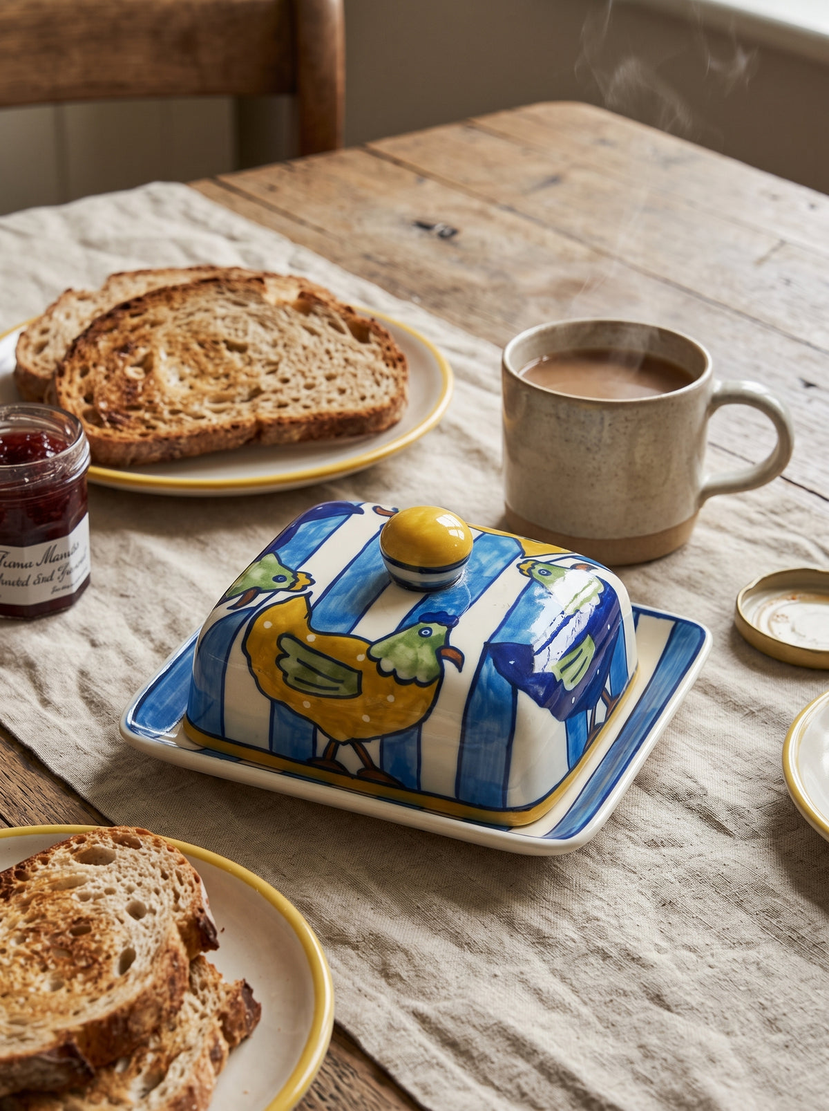 Skyline Hens Butter Dish