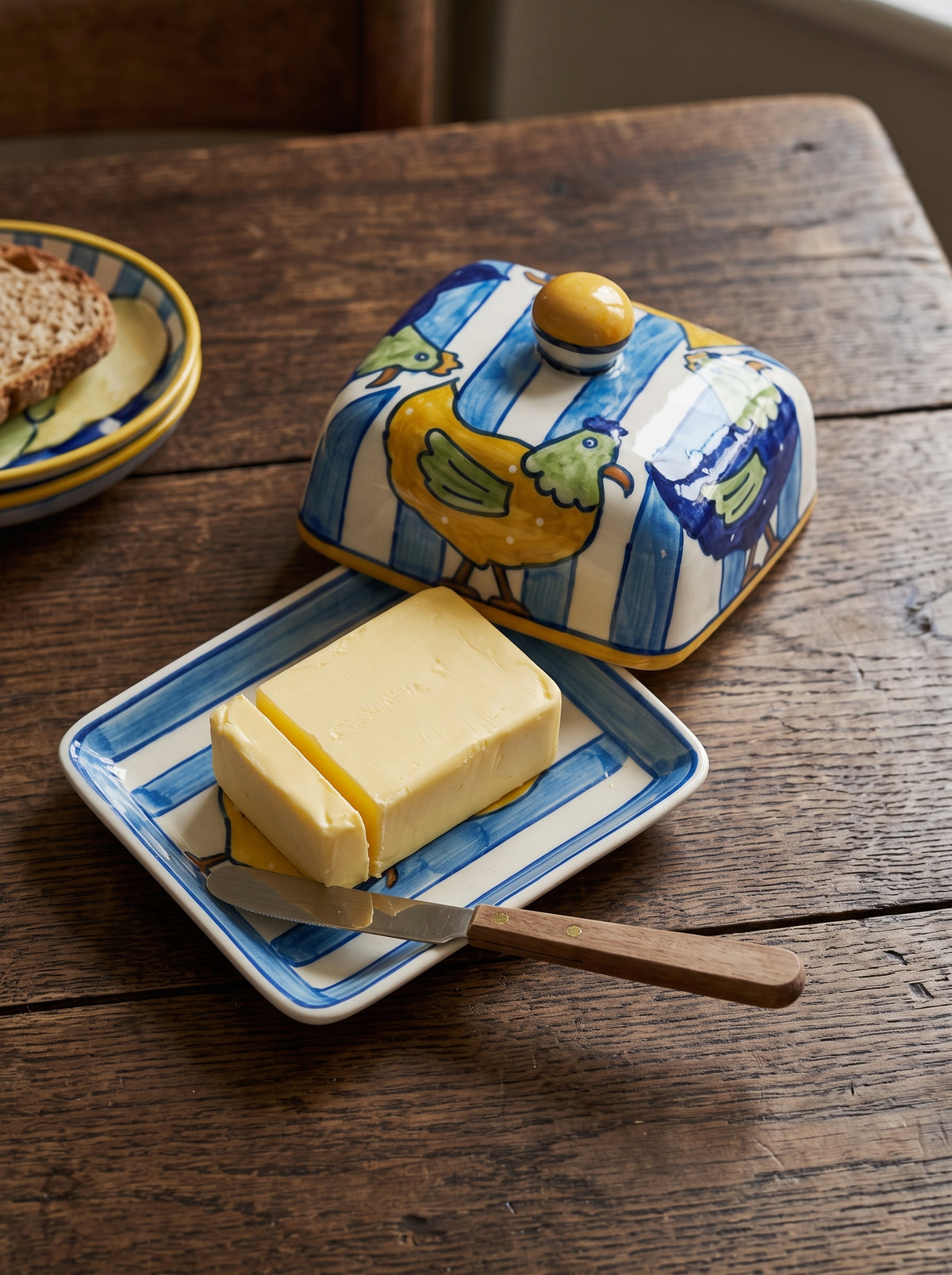 Skyline Hens Butter Dish