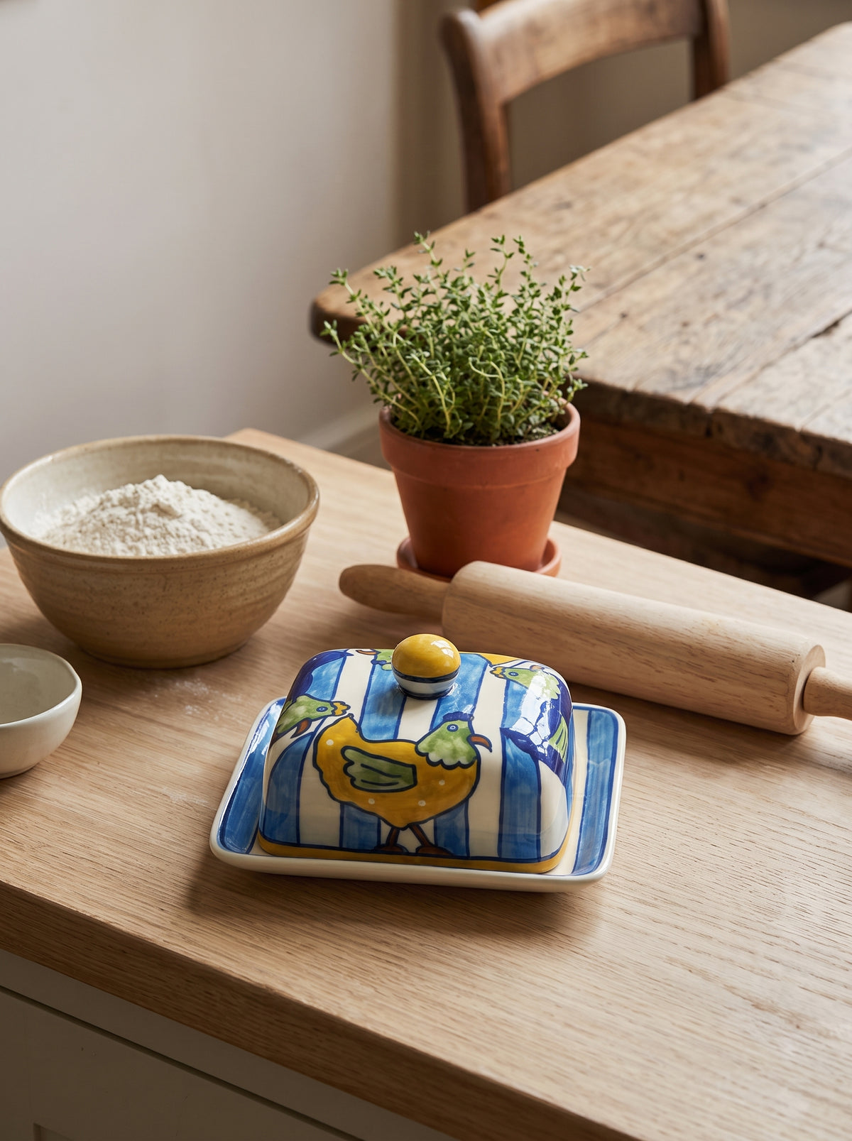 Skyline Hens Butter Dish